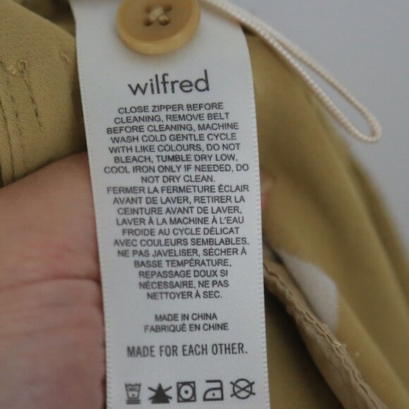 Aritzia Wilfred Saville Tie-Front High-Waisted Belted Crepe Pants Size 6 - Picture 6 of 7